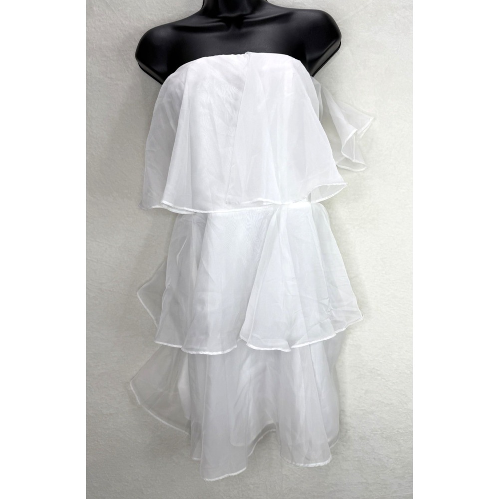 Abercrombie & Fitch Women's Tiered Ruffle White Dress Size Large Tall New W/Flaw